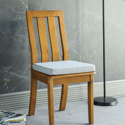 Chair Cushion for Dining Chairs with Ties 4 Pack Non Slip Memory Foam Kitchen Room Chair Pads for Outdoor Patio Furniture17x16 Inch, Light Gray