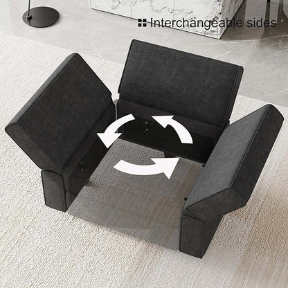 Belffin Modular Sectional Sleeper Sofa Bed Convertible Sectional Couches for Living Room. Black Couch