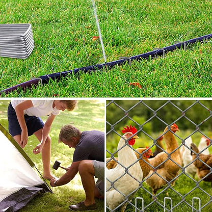 8 Inch Landscape Staples, More Thicker Heavy Duty 8 Gauge Galvanized Landscape Stakes, 125 Packs Garden Staples for Lawns, Weed Barriers, and Landscape Fabrics, Irrigation Hose, Tent Pegs