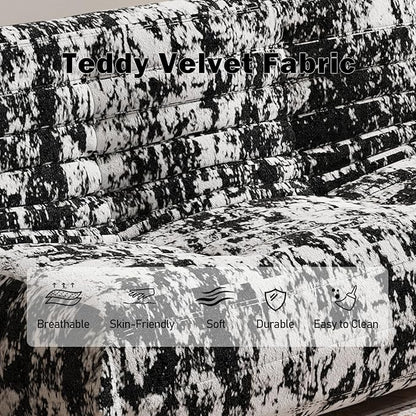 Bean Bag Chair, Loveseat Fireside Chair Bean Bag Sofa Large Bean Bag Chair for Adults, 2 Seater Bean Bag Chairs for Teens with High Density Comfortable Foam, Bean Bag for Living Room (Black Pattern)