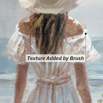 cozy country Beach Wall Art 45"x30" - Coastal Pictures Ocean Canvas Decor - Nautical Artwork Seascape Hand Painting for Girls Room, Bedroom, Sea House