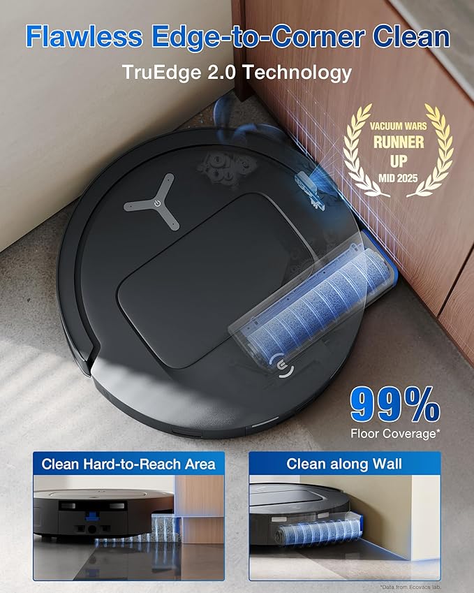 ECOVACS DEEBOT T80 Omni Robot Vacuum and Mop, 18,000Pa Suction, OZMO™ Roller Real-Time Mop Washing, Self-Emptying, Hot Air Drying, AI Navigation, Anti-Tangle Brush, for Pets, Carpets & Hard Floors