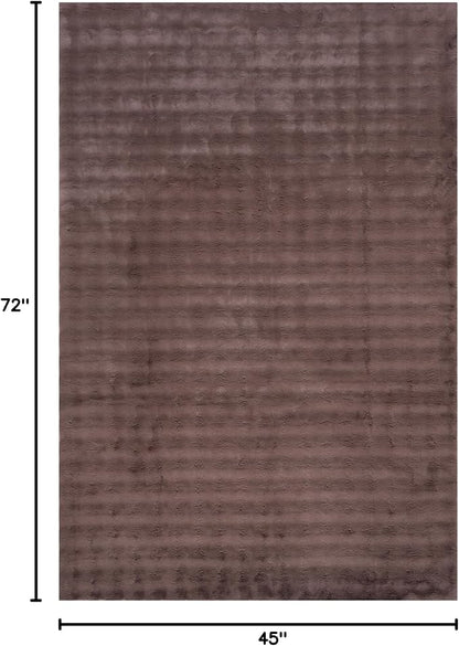 nuLOOM Jeni Checkered 3'9" x 6' Machine Washable Area Rug for Living Room Bedroom Dining Room Kitchen, Dark Brown