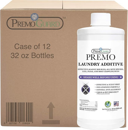 Premo Guard Bed Bug & Mite Laundry Detergent Additive 32 oz – Child & Pet Friendly – Stain & Odor Free – Best Natural Non-Toxin Treatment