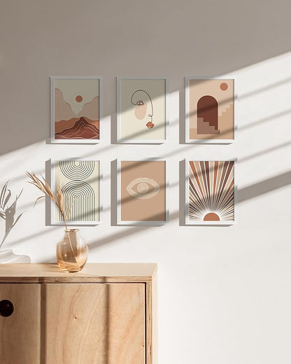 HAUS AND HUES 6x8 White Metal Picture Frames - Bulk Frames 6x8 - Features Premium Aluminum, Vertical Hanging, Easel Back for Tabletop, Home, Office (6x8 in, White, Set of 25)