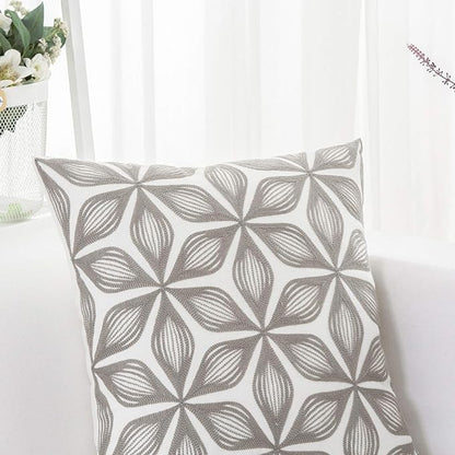 HWY 50 Grey Gray Decorative Throw Pillow Covers 18x18 Inch, Pack of 2 Embroidered Cotton Farmhouse Cushion Cover Pillow Case for Sofa Couch Living Room Bed Bedroon, Fashion Geometric Accent