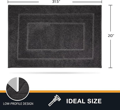 PURRUGS Dirt Trapping Door Mat 20" x 31.5", Non-Slip/Skid Machine Washable Entryway Rug, Dog Doormat, Super Absorbent Welcome Mat for Muddy Wet Shoes and Paws, Charcoal