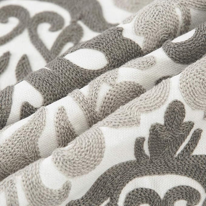 HWY 50 Gray Grey Decorative Throw Pillow Covers 18x18 Inch, Pack of 2 Embroidered Cotton Farmhouse Cushion Cover Pillow Case for Sofa Couch Living Room Bed Bedroon, Accent Geometric