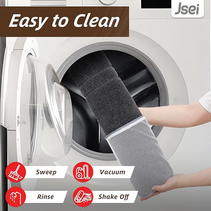 JSEI Entryway Rugs Doormat 32"x48", Non-Slip Dirt Trapper Door Mats Indoor, Washable Absorbent and Stain Resist Welcome Floor Mat for Front Door, Dog Door Mat, Muddy Wet Shoes & Paws, Dark Grey