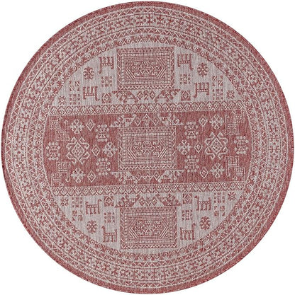 Keen Home Design Terrace Outdoor Round Rug - 5ft Round Washable Indoor/Outdoor Rug for Patio, Kitchen, Balcony, Beach, Garden, Deck and Porch, Size: 5'3" Round