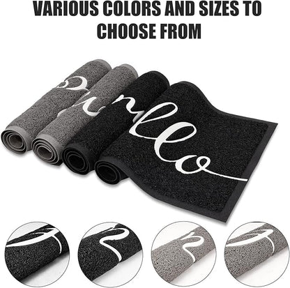 Door Mat, Durable Welcome Mat Low Profile Floor Mat Front Doormat Non Slip Mats Entrance Rectangular Doormat, for Entryway, Patio, High Traffic Areas (30"x17.5",Black)