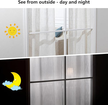 MYSKY HOME Country Curtains for Sliding Glass Door, Back Tab Semi Sheer Curtain Panels Extra Long Floor Length Drapes 108 Inches for Living Room Linen Texture Soft Touch, 100x108 Inch, Linen, 1 Piece