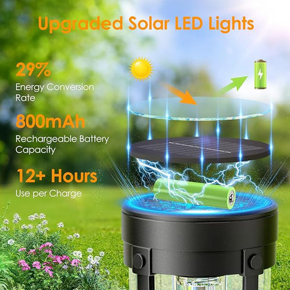 Solar Pathway Lights Outdoor Decor: Upgraded 4 Pack Bright Solar Powered Garden Lights Waterproof IP65, Long Lasting Decorative Outdoor Light for Yard Garden Patio Walkway Path (Warm White, 4 Pack)