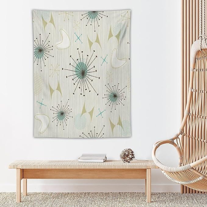 ICMOLYYENLO Boho Medieval Cat Tapestry, Abstract Atomic Starburst Geometric Aesthetic Art Wall Hanging For Bedroom Living Room Dormitory 30x40 Inches