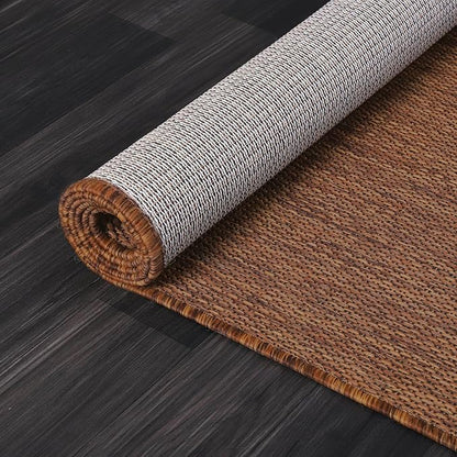 CAMILSON Outdoor Rug 8x10 Modern Area Rugs for Indoor and Outdoor Patios and Porches - Waterproof, Washable, Non-Shedding, Easy-to-Clean Outside Carpet (8 x 10, Solid - Gold)
