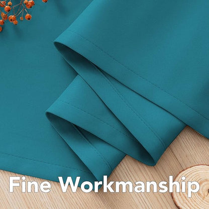 H.VERSAILTEX Solid Turquoise Blue Thermal Insulated Blackout Curtains Nickel Grommet Panels Room Darkening Window Drapes for Bedroom/Living Room 52 x 72 Inch (Set of 2)