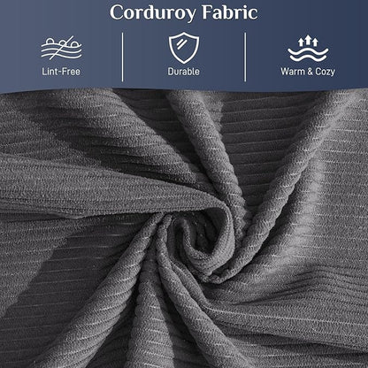 Convertible Sleeper Sofa Bed with Pillow, 4-in-1 Corduroy Folding Mattress Couch with Fixed-Shape Frame, Futon Fold Out Floor Sofa Cama Lounge Couch for Living Room Bedroom Studio, Grey
