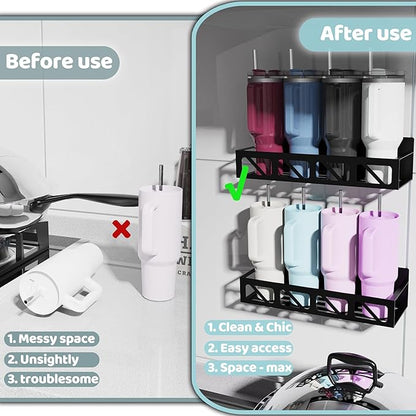 Magnetic Spice Rack Organizer for Fridge Seasoning Organizer for Kitchen storage with Screw or Adhesive Hanging,Magnetic Shelf with Hook for Refrigerator and Oven (2pack)