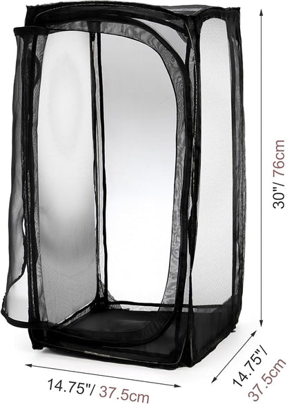 Kingrol 30-Inch Butterfly Habitat Cage, Large Pop-Up Mesh Terrarium with Zipper Opening, Portable & Collapsible Insect Enclosure for Caterpillars & Monarch Butterflies