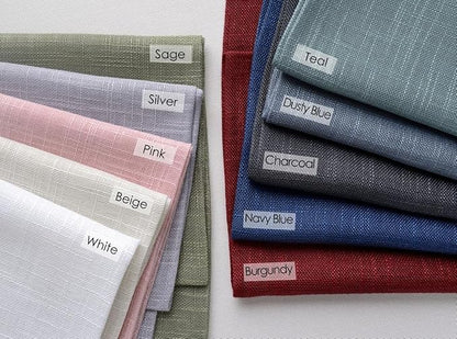 MIUCO Semi Sheer Curtains Poly Linen Textured Solid Grommet Curtains 63 Inches Long for Living Room 2 Panels (2 x 37 Wide x 63" Long) Silver