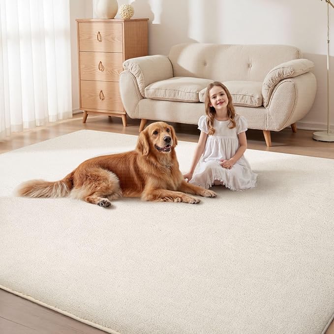 Sour Lemon 9x12 Area Rugs for Living Room, Soft Large Area Rug Fluffy Rugs for Bedroom，Machine Washable Area Rug Non Slip Carpet Rug for Living Room Playroom Kids Room Home Decor