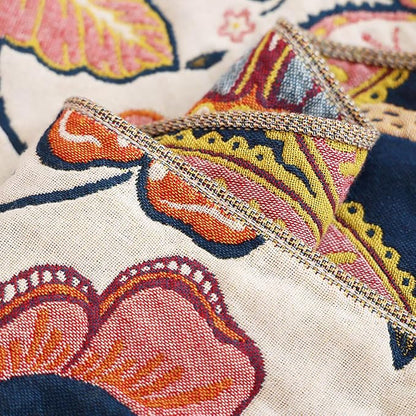 Boho Muslin Blanket for Adults 6-Layer Gauze 80 x 90 Inches Soft Cozy 100% Cotton Summer Cooling Blanket Floral Farmhouse Home Decor Sofa Bed Coverlet Both Sides (Boho Floral, 80 x 90 in)