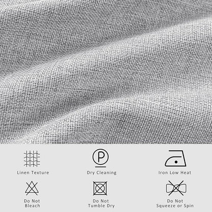 Macochico Pinch Pleated Blackout Linen Curtains 96 Inches Long 100% Light Blocking Burlap Curtains for Bedroom Living Room Thermal Window Panels with Tieback 72”Wx96”L Silver Grey 1 Panel