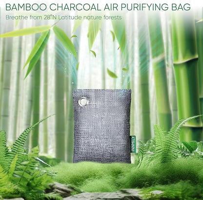 Activated Charcoal Odor Absorber, Odor Eliminator for Strong Odor,Bamboo Charcoal Air Purifying Bags for Home Car Closet Pet, Smoke Room Deodorizer (8 x 60g, Unscented)