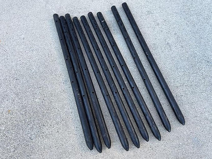 Sandbaggy Round Steel Concrete Form Stakes with Nail Holes - Rust Resistant Coating - Removable, Reusable (20, 3/4 in X 18 in)