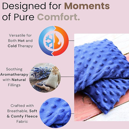 Microwave Heating Pad for Cramps, Aches & Pains - Weighted Microwavable Heating Pad – Moist Heat Therapy for Back, Neck, and Shoulders – Made in USA with Lavender, Flaxseed, and Buckwheat