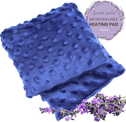 Microwave Heating Pad for Cramps, Aches & Pains - Weighted Microwavable Heating Pad – Moist Heat Therapy for Back, Neck, and Shoulders – Made in USA with Lavender, Flaxseed, and Buckwheat
