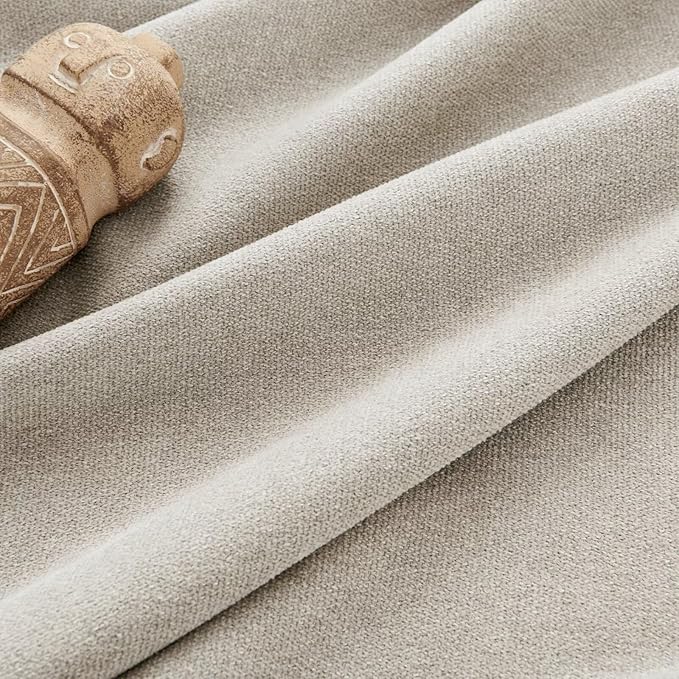 Joydeco Faux Linen Curtains 84 Inch Length 2 Panels Set, Light Filtering Curtains for Bedroom, 52 Inches Wide Living Room Drapes with Rod Pockets(52x84 inch, Linen)