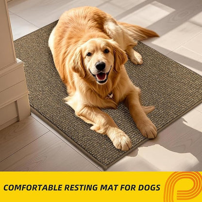 JSEI Dirt Trapper Door Mat 24"x60" Non-Slip Washable Entrance Mat, Dog Doormats, Absorbent & Fade-Resistant Floor Mats, Low Profile Welcome Mats for Entryway, Front Door, and Inside Entrance, Brown