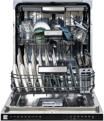 Kenmore 24" Built-in Stainless Steel Tub Dishwasher EasyFlex 3rd, SmartWash, UltraWash, TurboDry, MoreSpace Plus Adjustable Rack, Energy Star Certified, White