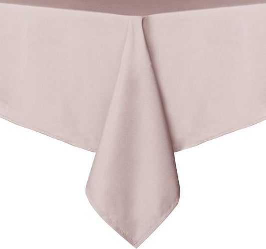 sancua Square Tablecloth - 70 x 70 Inch - Stain and Wrinkle Resistant Washable Polyester Table Cloth, Decorative Fabric Table Cover for Dining Tables, Buffet Parties and Camping, Blush