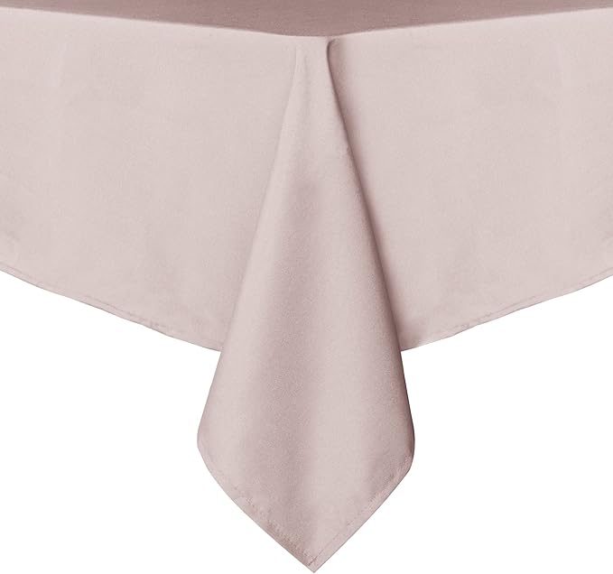 sancua Square Tablecloth - 60 x 60 Inch - Stain and Wrinkle Resistant Washable Polyester Table Cloth, Decorative Fabric Table Cover for Dining Tables, Buffet Parties and Camping, Blush