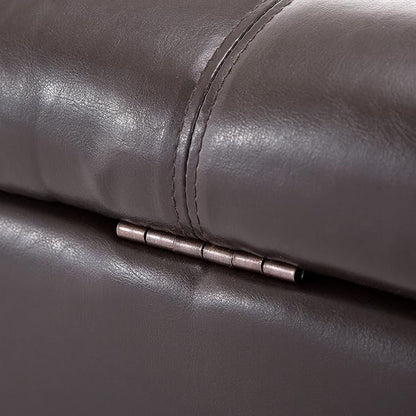 HOMCOM 51" Ottoman Storage Bench, Faux Leather Storage Chest with Lift Top, Tufted Ottoman for Living Room, Entryway, Dark Brown