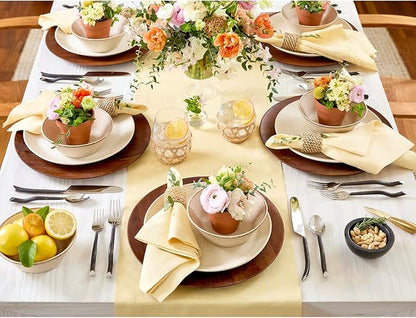 Solino Home Linen Table Runner 108 Inches Long - 100% Pure Linen Golden Straw Dining Table Runner 14 x 108 Inch for Fall, Autumn, Thanksgiving - Fete