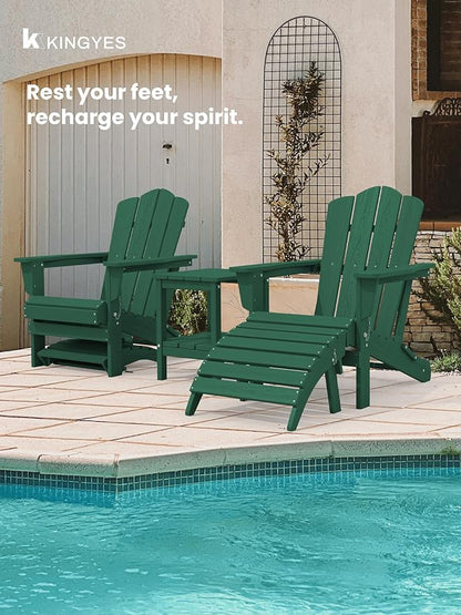 KINGYES Folding Adirondack Ottoman for Adirondack Chair, Green