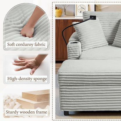 Accent Chair with Storage Ottoman Upholstered Living Room Chairs for Reading Chair with Chaise Lounge Chairs Indoor, Comfortable Armchair for Bedroom