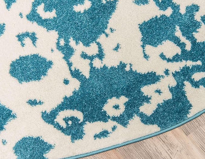 Unique Loom Rosso Collection Vintage Traditional Distressed Blue Round Rug (3' 3 x 3' 3)