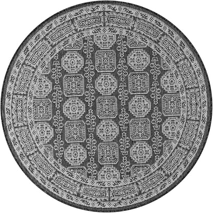 Keen Home Design Terrace Outdoor Round Rug - 8ft Round Washable Indoor/Outdoor Rug for Patio, Kitchen, Balcony, Beach, Garden, Deck and Porch, Size: 7'7" Round