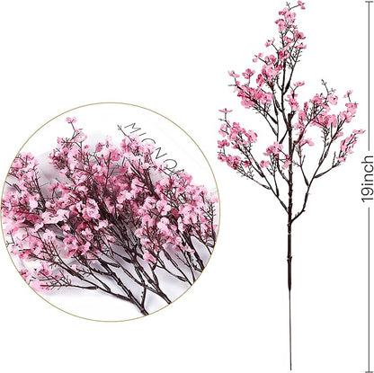 Sggvecsy 10 Pcs Babys Breath Artificial Flowers Gypsophila Bouquets Bulk Real Touch Fake Silk Flowers for Home Wedding DIY Floral Arrangement Kitchen Table Centerpiece Festival Decoration (Pink)