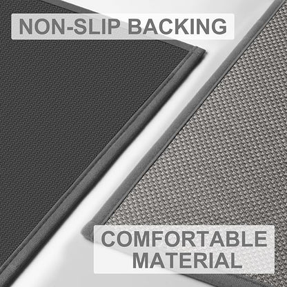 LEKEEPGO Door Mat 36"x59", Non Slip Door Mat Indoor Entrance, Rubber Backing Front Indoor Door mat Washable Absorbent Low-Profile Entryway Entry Resist Dirt Inside Door Mats, Light Grey