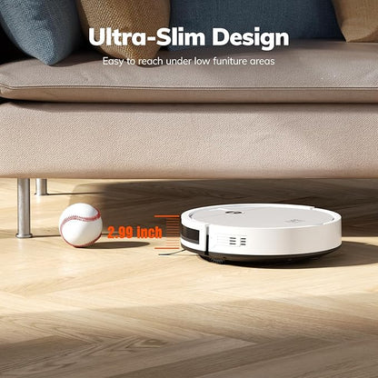 ILIFE V2 Robot Vacuum Cleaner, Tangle-Free Suction, 120 Mins Runtime, Slim, Self-Charging Robotic Vacuum Cleaner, Ideal for Pet Hair and Hard Floors