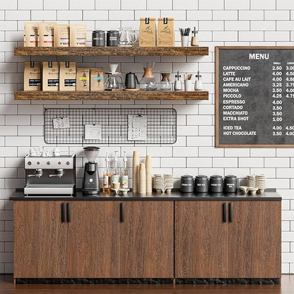 Heimlove 40 Inches Floating Shelves for Wall,9.3" Deep Rustic Brown Long Floating Shelves Set of 2,Large Display Shelf & Storage Shelf,Wall Shelf for Bathroom Bedroom Living Room Kitchen Office