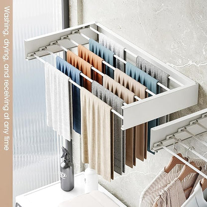 Wall Mounted Drying Rack,Drying Rack Clothing,Collapsible Hanging Racks for Laundry(35.5"-White)