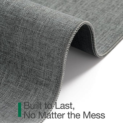 LUMI Ultra Thin Door Mat for Entryway,36"x59" Low Profile Non Slip Rubber Backing Indoor Doormat, Easy Clean Welcome Entrance Mat for Inside House, Patio, Greenish Grey