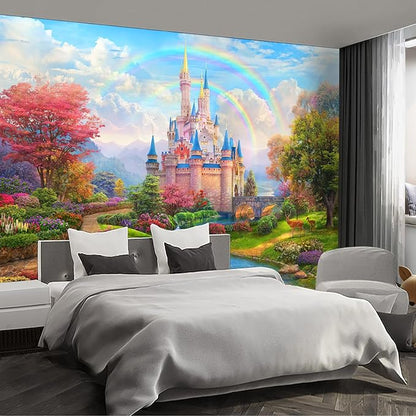 Castle Wall murals Peel and Stick Wallpaper for Bedroom Nursery Room - 96"x137"