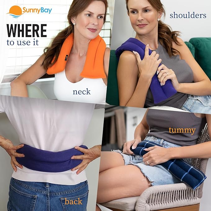 SunnyBay Microwave Heating Pad for Neck and Shoulders, Versatile Bean Bag Moist Heating Pad, Microwavable Neck Wrap and Cool Pack for Deep Pain Relief, Weighted Hot or Cold Therapy (Buffalo)